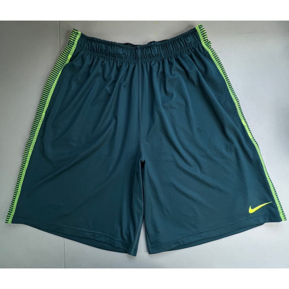 Nike Dri-FIT Shorts Men’s XL Green Athletic Basketball Drawstring 10” Inseam